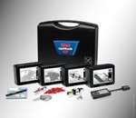 Набор укомплектован основными необходимыми приборами и инструментами для обслуживания ременного привода, контроля натяжения, установки соосности шкивов, определения по шаблонам типоразмеров ремней и шкивов.